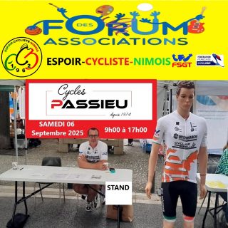 @ville_de_nimes
@cyclespassieu
@espoir_cycliste_nimois
A partir de 7 ans pour la route et 5 ans pour le VTT. On vous attend nombreuses et nombreux de 09h00 à 17h00 sur le parvis des arènes, stand n° 37, à Nîmes et de 09h00 à 12h00, salle des arènes, à Manduel